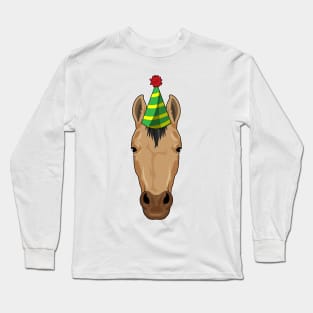 Horse with Party hat Long Sleeve T-Shirt